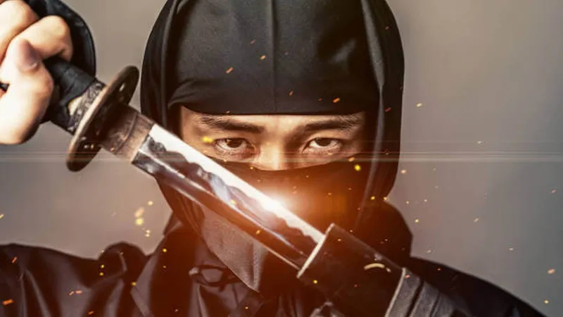 Ninja harcos karddal