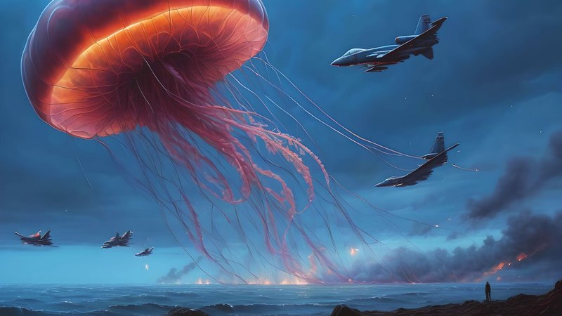 Medúza UFO és vadászgépek